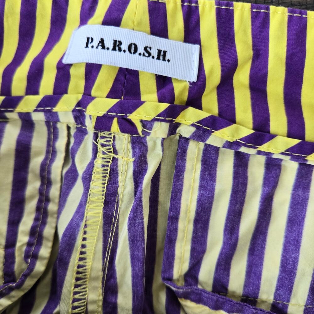 P.A.R.O.S.H. Purple Yellow Stripe Shorts Size XS - Picture 3 of 11